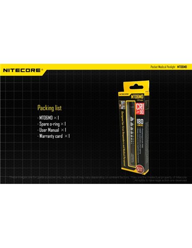 MT06MD Lanterna leve e compacta para uso clínico e de primeiros socorros, antirreflexo 180Lm Alto CRI