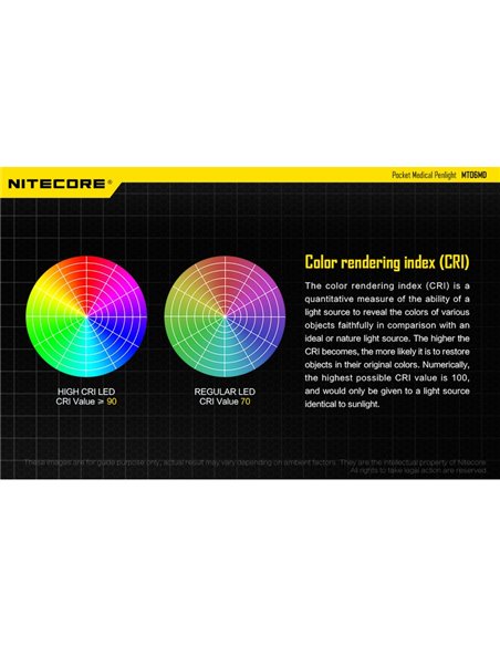 Linterna ligera y compacta MT06MD para uso clínico y primeros auxilios, anti deslumbramiento 180Lm Alto CRI