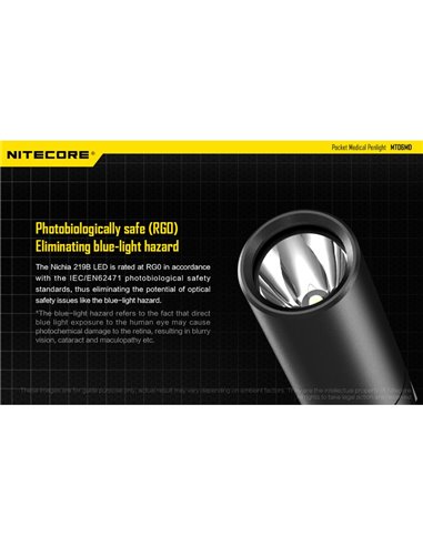 MT06MD Lanterna leve e compacta para uso clínico e de primeiros socorros, antirreflexo 180Lm Alto CRI