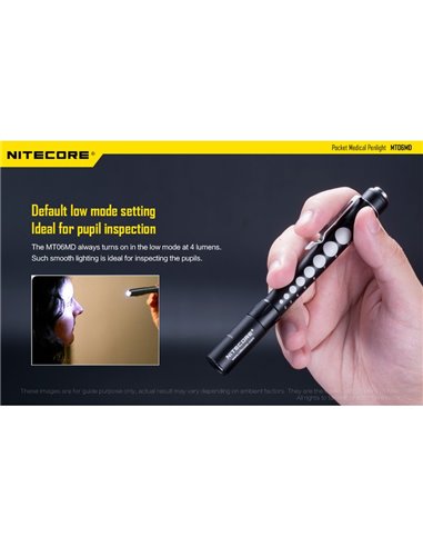 MT06MD Lanterna leve e compacta para uso clínico e de primeiros socorros, antirreflexo 180Lm Alto CRI