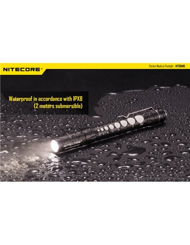 MT06MD Lanterna leve e compacta para uso clínico e de primeiros socorros, antirreflexo 180Lm Alto CRI