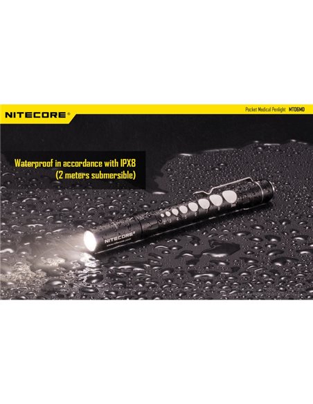 MT06MD Lanterna leve e compacta para uso clínico e de primeiros socorros, antirreflexo 180Lm Alto CRI