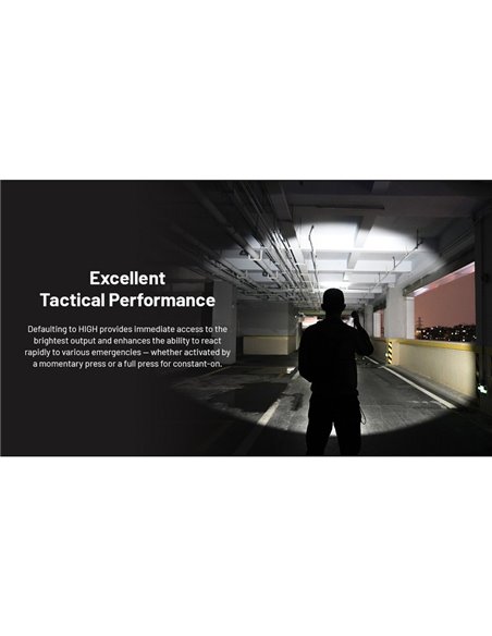 Lampe torche LED compacte MT2C PRO 1800 lm, portée de 520 m, batterie rechargeable NL18650 3 600 mAh, IP68