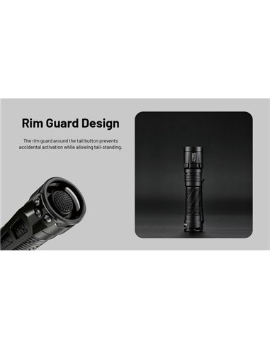 Lampe torche LED compacte MT2C PRO 1800 lm, portée de 520 m, batterie rechargeable NL18650 3 600 mAh, IP68