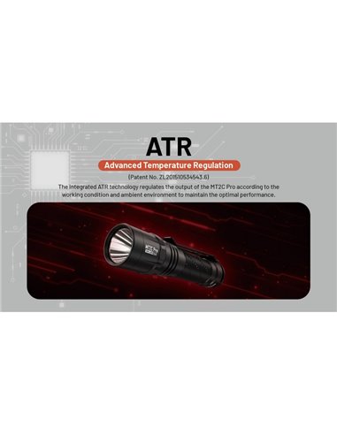 Linterna LED de mano compacta MT2C PRO 1800Lm y 520m alcance, batería recargable NL18650 3,600mAh IP68