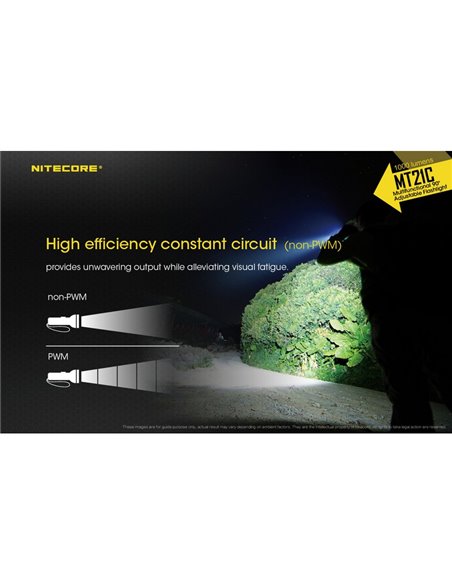 Lampe de poche multifonction MT21C, tête réglable à 90º, 1000 lumens et portée de 184 mètres IPX8 submersible