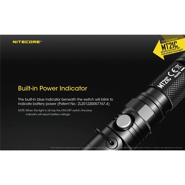 Linterna MT21C multifunción, cabezal orientable 90º, 1000 lúmenes y 184 metros alcance IPX8 sumergible