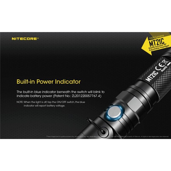 Linterna MT21C multifunción, cabezal orientable 90º, 1000 lúmenes y 184 metros alcance IPX8 sumergible