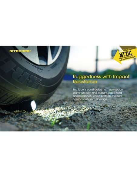 Lampe de poche multifonction MT21C, tête réglable à 90º, 1000 lumens et portée de 184 mètres IPX8 submersible