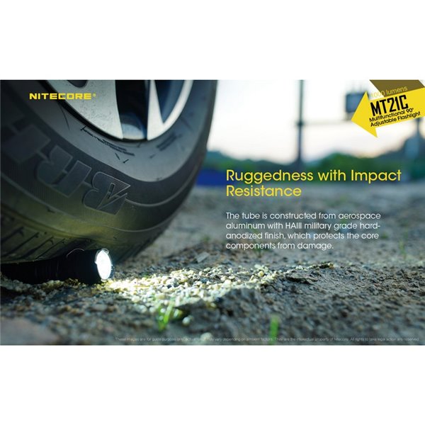 Linterna MT21C multifunción, cabezal orientable 90º, 1000 lúmenes y 184 metros alcance IPX8 sumergible