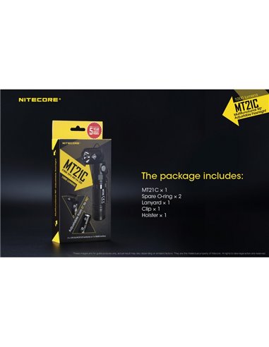 Lampe de poche multifonction MT21C, tête réglable à 90º, 1000 lumens et portée de 184 mètres IPX8 submersible