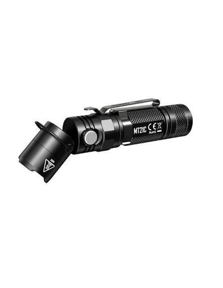 Lampe de poche multifonction MT21C, tête réglable à 90º, 1000 lumens et portée de 184 mètres IPX8 submersible