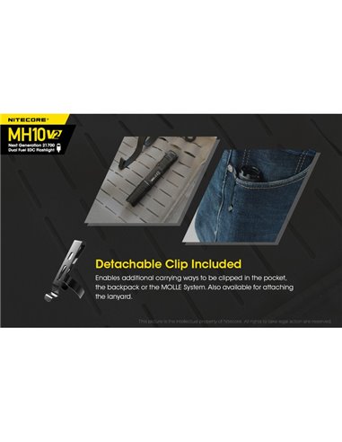 Linterna compacta de mano LED MH10 V2 1200 lúmenes y 220m alcance, estroboscópica USB-C recargable IP68