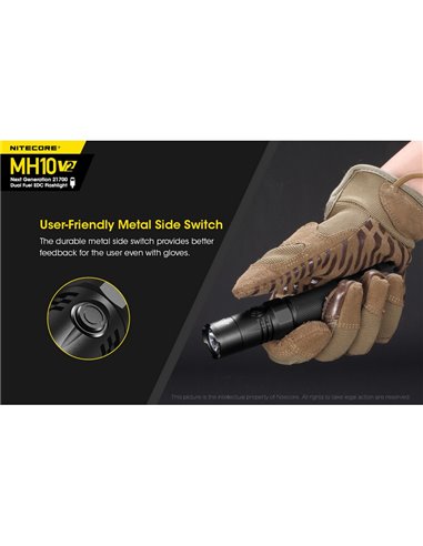 Linterna compacta de mano LED MH10 V2 1200 lúmenes y 220m alcance, estroboscópica USB-C recargable IP68