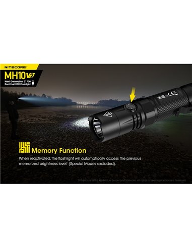 Linterna compacta de mano LED MH10 V2 1200 lúmenes y 220m alcance, estroboscópica USB-C recargable IP68