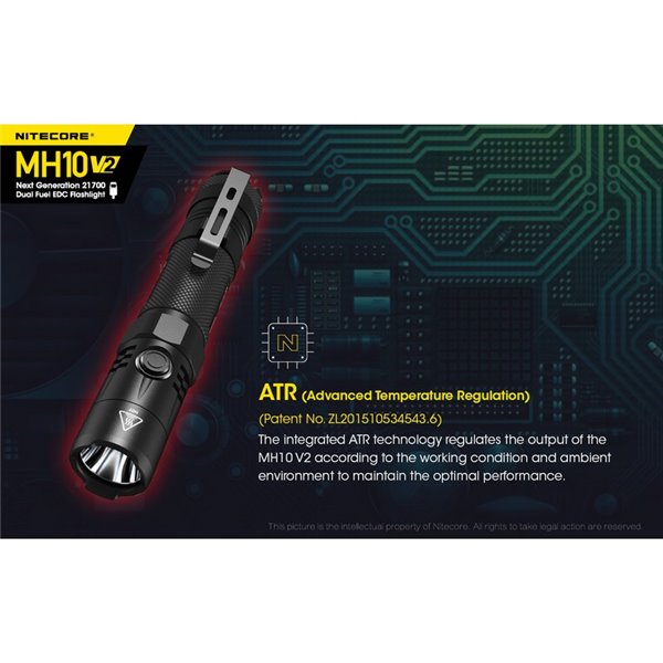 Linterna compacta de mano LED MH10 V2 1200 lúmenes y 220m alcance, estroboscópica USB-C recargable IP68