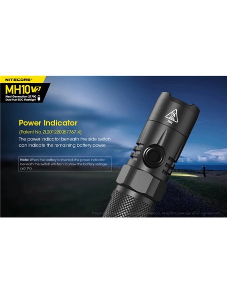 Linterna compacta de mano LED MH10 V2 1200 lúmenes y 220m alcance, estroboscópica USB-C recargable IP68