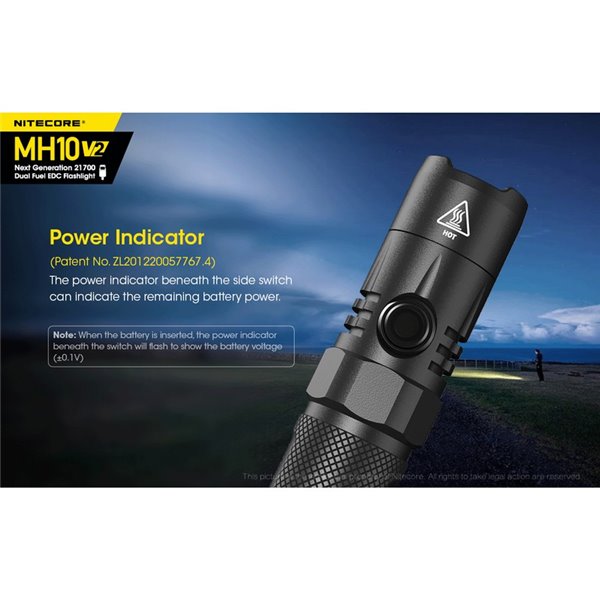 Linterna compacta de mano LED MH10 V2 1200 lúmenes y 220m alcance, estroboscópica USB-C recargable IP68
