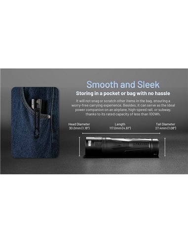 Linterna MH15de mano 2000lm y 250m alcance, 5000 mAh incorporada Power Bank 18W Output