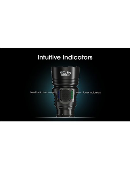 Lanterna LED portátil MH25PRO de 3300 lúmens com alcance de 705 m, bateria recarregável USB-C NL2153HP de 5300 mAh, IP68