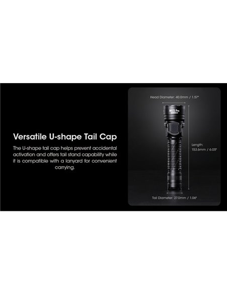 Lampe torche LED MH25PRO 3 300 lumens, portée de 705 m, batterie rechargeable USB-C NL2153HP 5 300 mAh, IP68