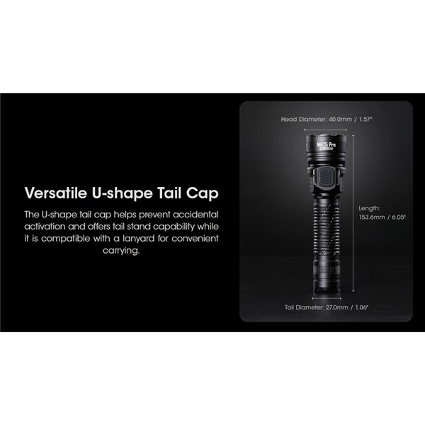 Linterna LED de mano MH25PRO 3300 lúmenes y alcance 705m, batería recargable USB-C NL2153HP 5,300mAh IP68