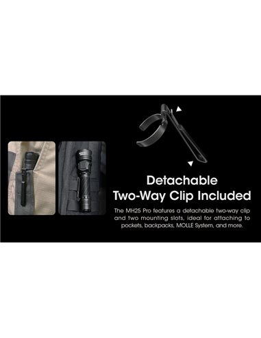 Lampe torche LED MH25PRO 3 300 lumens, portée de 705 m, batterie rechargeable USB-C NL2153HP 5 300 mAh, IP68