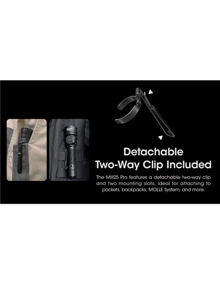 Linterna LED de mano MH25PRO 3300 lúmenes y alcance 705m, batería recargable USB-C NL2153HP 5,300mAh IP68