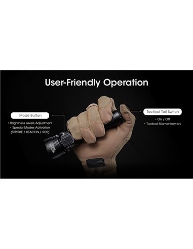 Linterna LED de mano MH25PRO 3300 lúmenes y alcance 705m, batería recargable USB-C NL2153HP 5,300mAh IP68