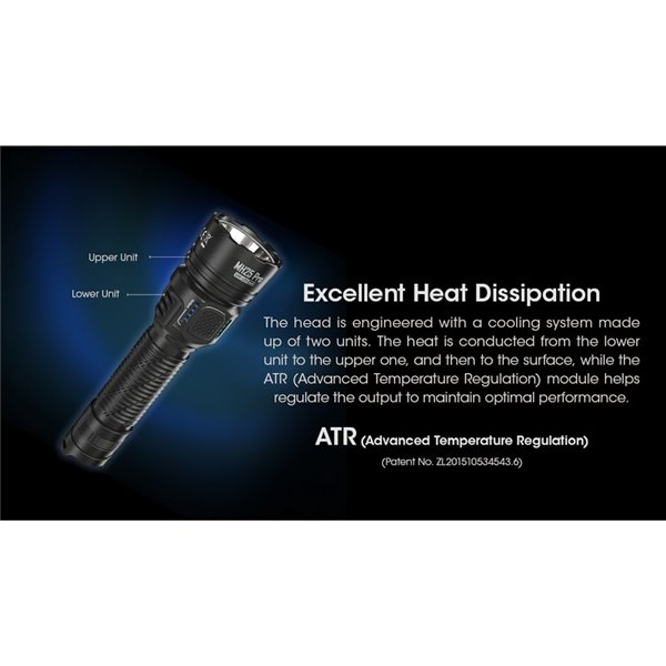 Lanterna LED portátil MH25PRO de 3300 lúmens com alcance de 705 m, bateria recarregável USB-C NL2153HP de 5300 mAh, IP68