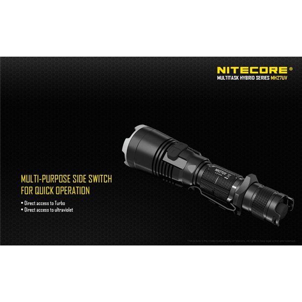 Lanterna tática portátil MH27UV, modo de luz ultravioleta, 1000 lm, alcance de 462 metros, submersível IPX8, 2 metros