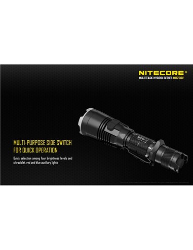 Lanterna tática portátil MH27UV, modo de luz ultravioleta, 1000 lm, alcance de 462 metros, submersível IPX8, 2 metros