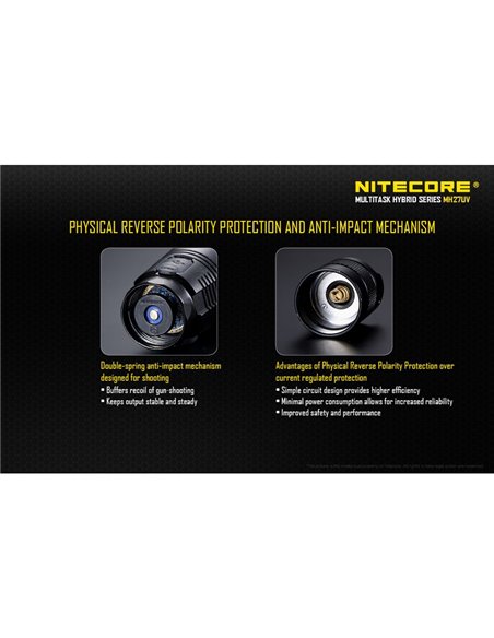 Lanterna tática portátil MH27UV, modo de luz ultravioleta, 1000 lm, alcance de 462 metros, submersível IPX8, 2 metros