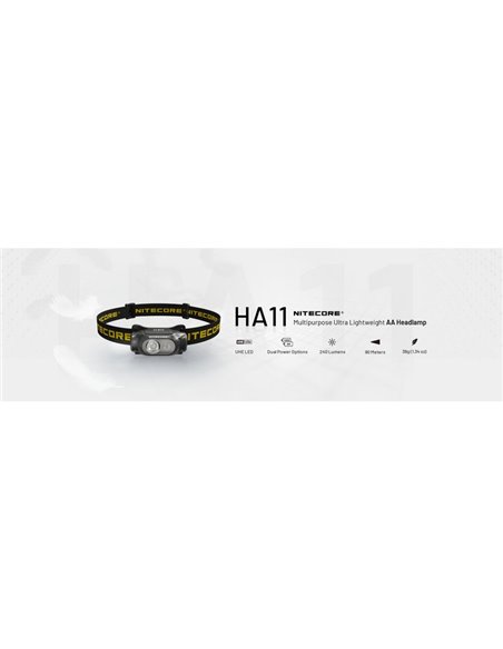 Linterna frontal ligera HA11 para Senderismo/Trekking, 240 lúmenes y alcance 90 metros IP66