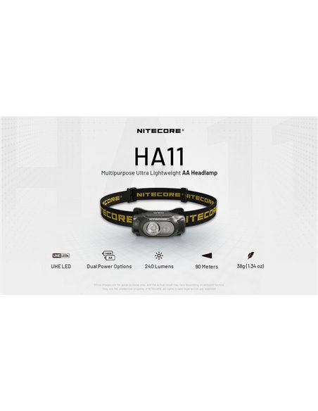 Farol leve HA11 para caminhadas/trekking, 240 lúmens, alcance de 90 metros, IP66