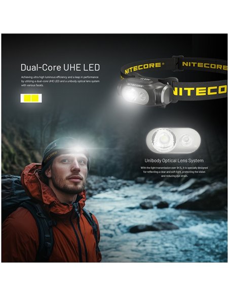 Linterna frontal ligera HA11 para Senderismo/Trekking, 240 lúmenes y alcance 90 metros IP66