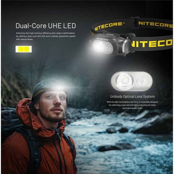 Lampe frontale légère HA11 pour la randonnée/le trekking, 240 lumens, portée de 90 mètres, IP66