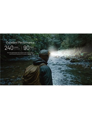 Linterna frontal ligera HA11 para Senderismo/Trekking, 240 lúmenes y alcance 90 metros IP66