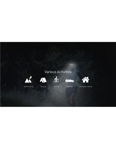 Farol leve HA11 para caminhadas/trekking, 240 lúmens, alcance de 90 metros, IP66