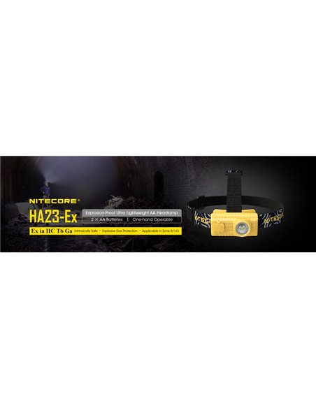 Linterna frontal HA23-Ex uso industrial 100 lúmenes y 37 metros de alcance, cabezal orientable IP67