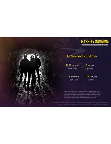 Linterna frontal HA23-Ex uso industrial 100 lúmenes y 37 metros de alcance, cabezal orientable IP67