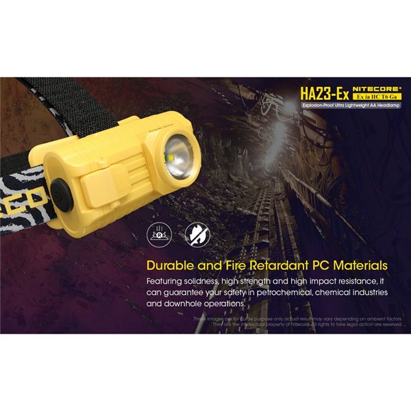 Linterna frontal HA23-Ex uso industrial 100 lúmenes y 37 metros de alcance, cabezal orientable IP67