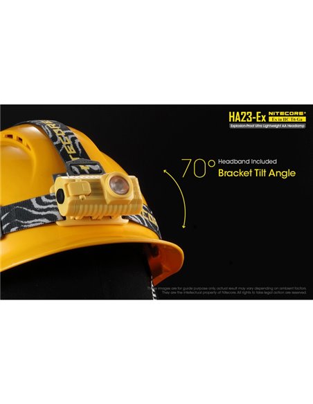 Linterna frontal HA23-Ex uso industrial 100 lúmenes y 37 metros de alcance, cabezal orientable IP67