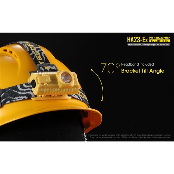 Linterna frontal HA23-Ex uso industrial 100 lúmenes y 37 metros de alcance, cabezal orientable IP67