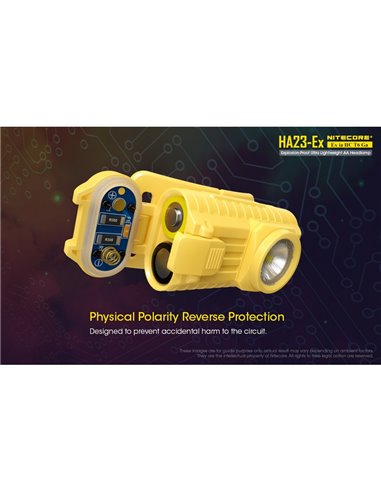 Lampe frontale industrielle HA23-Ex, 100 lumens, portée de 37 mètres, tête réglable IP67
