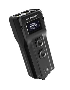 Linterna táctica de mano T4K, muy potente 4000 lúmenes y alcance 209m, pantalla OLED, recargable USB-C 2
