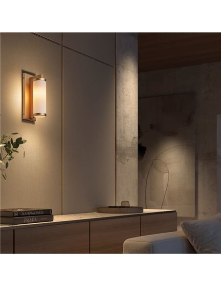 Luminária de parede LANTERN S, design moderno com acabamento opalino E27, várias cores