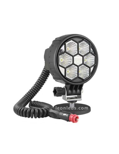 Faro Redondo Led con iman, interruptor y conector de mecheto totalmente homologado de Wesem | LeonLeds Iluminación