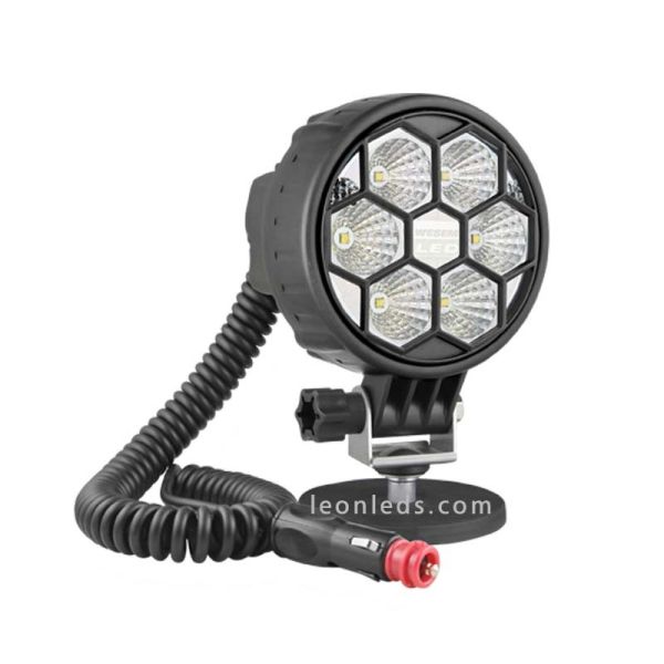 Faro Redondo Led con iman, interruptor y conector de mecheto totalmente homologado de Wesem | LeonLeds Iluminación