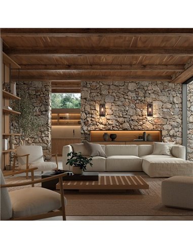 Luminária de parede moderna LANTERN S, com acabamento transparente e design elegante, E27 várias cores